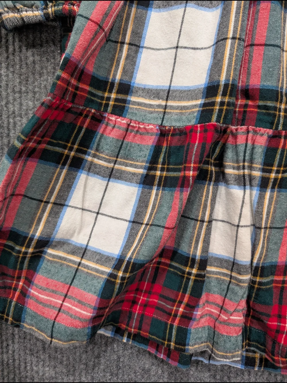 Old Navy Red and Green Plaid Button-Front Shirt Dress
